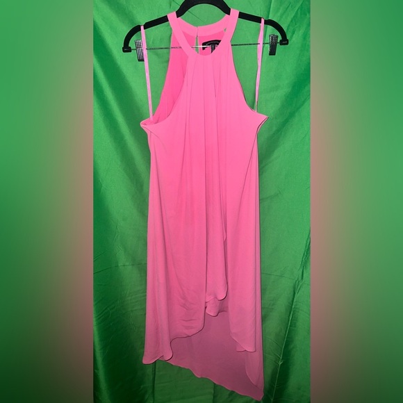 BCBG MAXAZRIA HOT PINK HI LOW ASYMMETRICAL MIDI DRESS SIZE MEDIUM - Picture 2 of 5